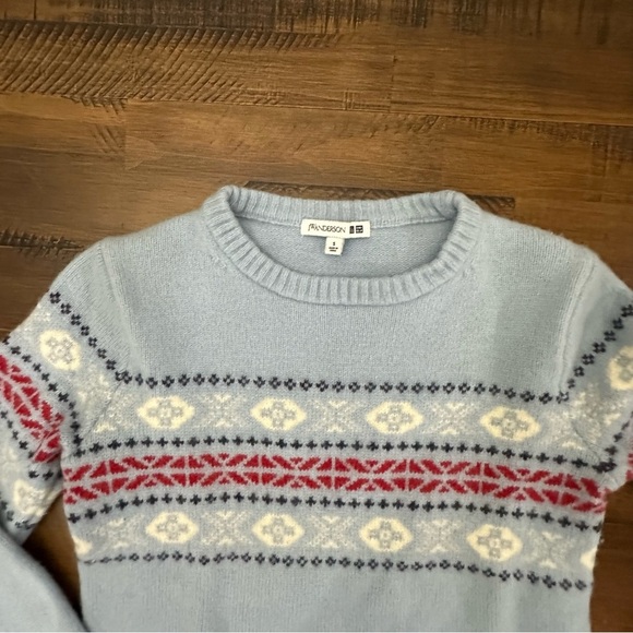 J.W. Anderson Womens Merino Wool Light Blue, Red, Navy Pullover Sweater Small - Picture 2 of 3